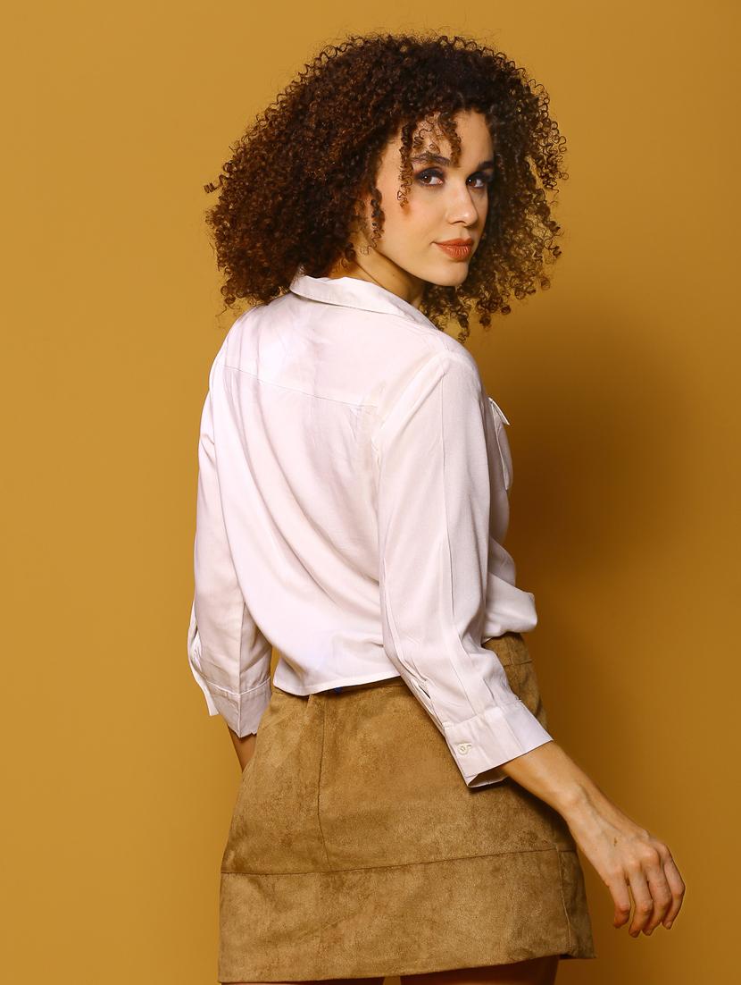off white viscose shirt top - 20847919 - Standard Image - 2