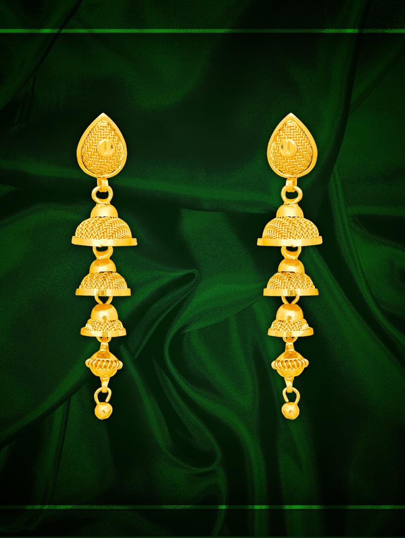 gold plated jhumka earrings - 20848079 - Zoom Image - 0