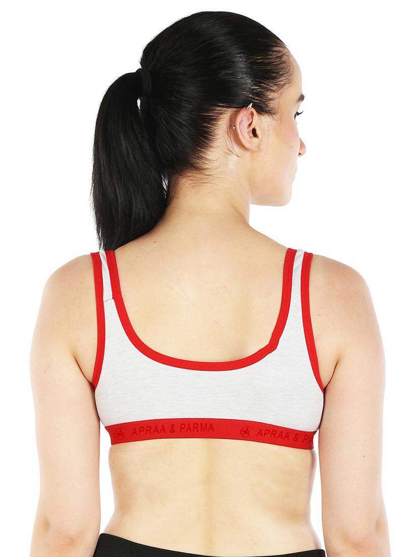 red cotton blend sports bra - 20848394 - Standard Image - 2