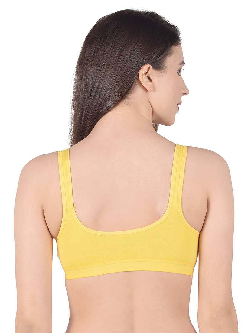 yellow cotton blend sports bra - 20848514 - Standard Image - 2