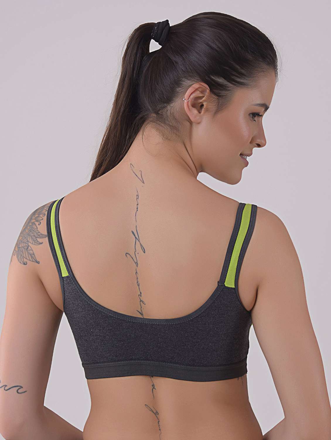 women color block cotton blend sports bra - 20848553 - Standard Image - 2