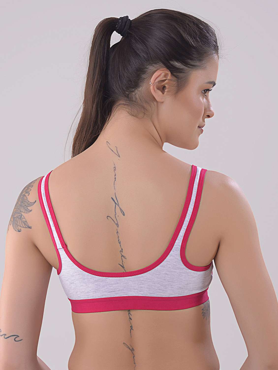 women color block cotton blend sports bra - 20848564 - Standard Image - 2