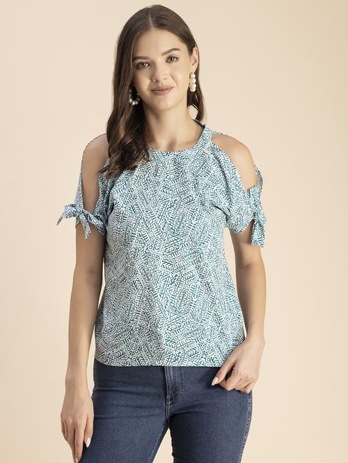 green printed detailed regular top - 20848813 -  Standard Image - 0
