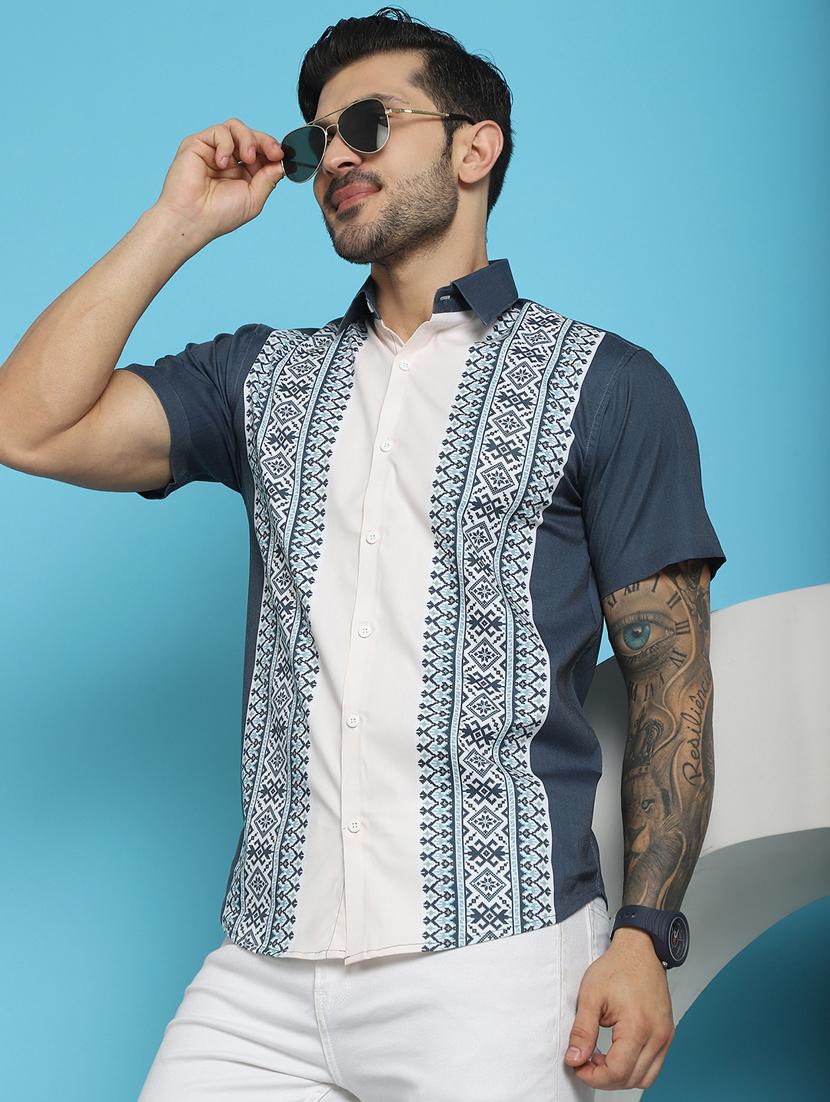 charcoal cotton blend casual shirt - 20848828 - Standard Image - 2