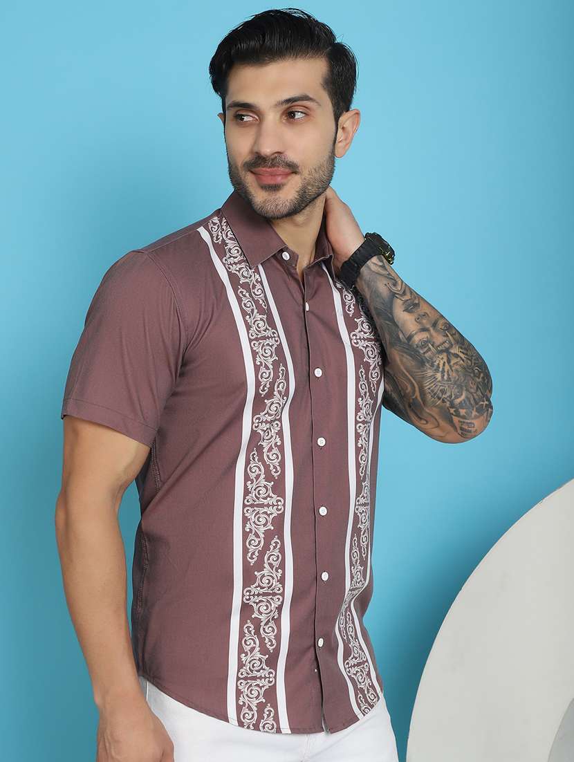 magenta cotton blend casual shirt - 20848838 -  Standard Image - 2