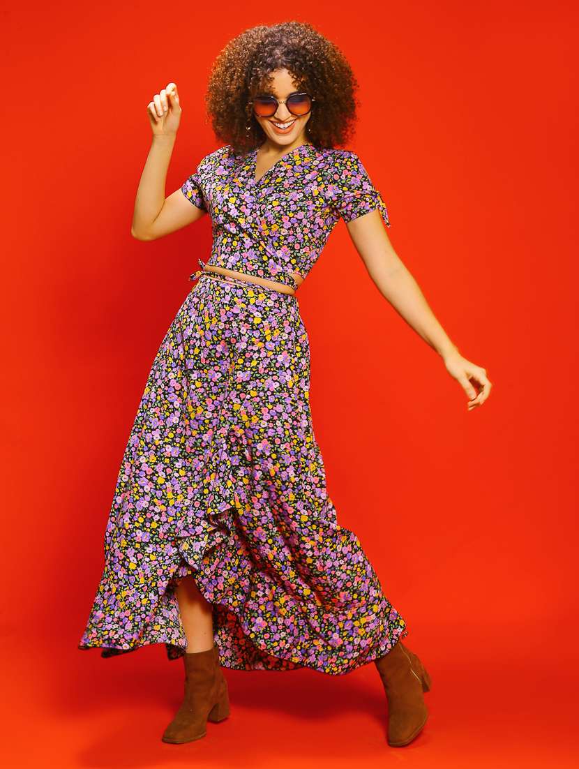 women multicolored floral printed top and skirt co-ord set - 20848841 -  Standard Image - 2