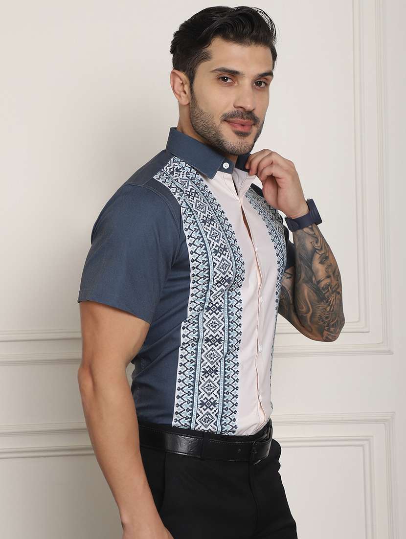 charcoal cotton blend casual shirt - 20848922 -  Standard Image - 2