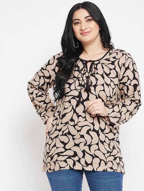 black printed plus size top - 20850541 - Standard Image - 0