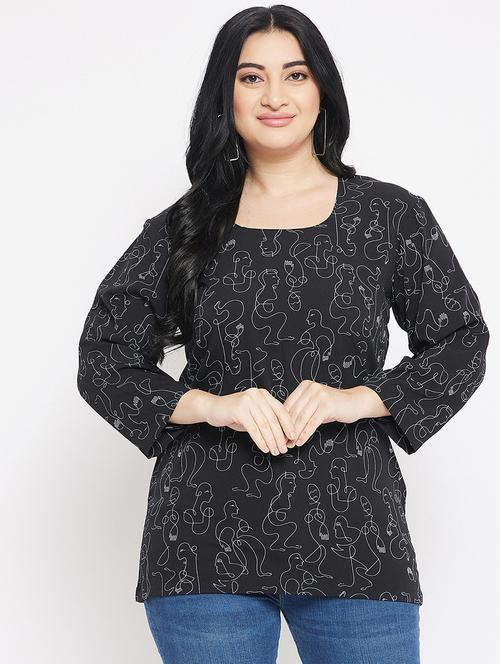 women printed crepe plus top - 20850542 -  Standard Image - 0