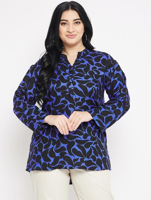 women printed crepe plus top - 20850546 - Standard Image - 0