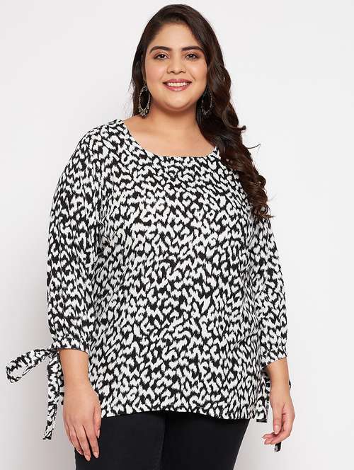 women printed crepe plus top - 20850557 -  Standard Image - 0