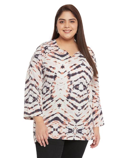 off white printed plus size top - 20850564 -  Standard Image - 0