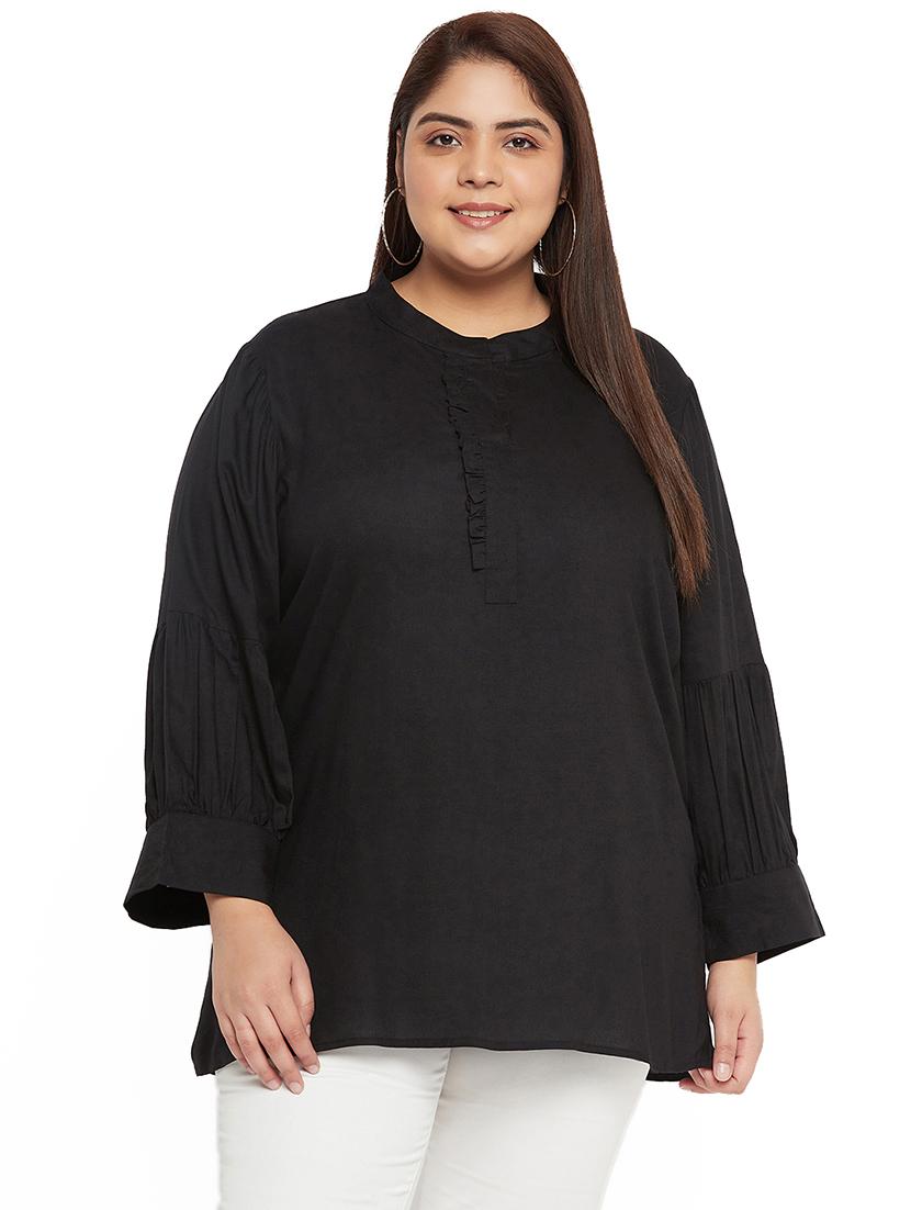women black solid plus size top - 20850592 - Zoom Image - 0
