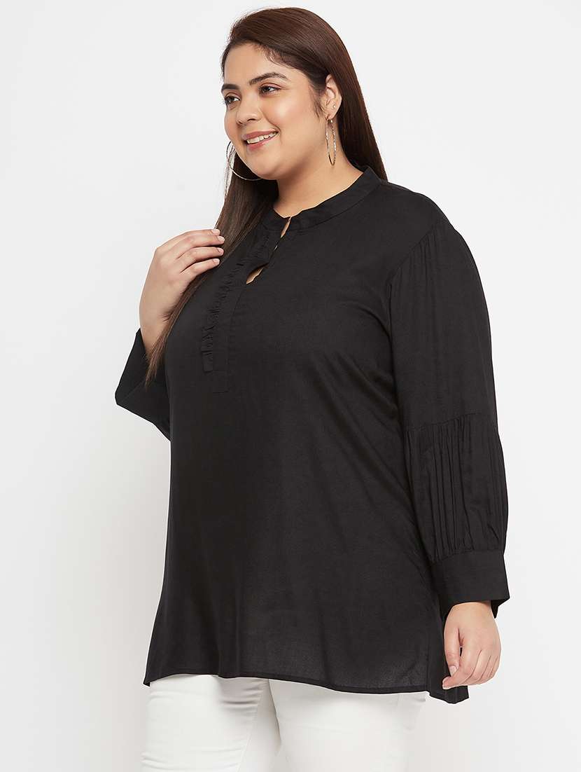 black rayon plus top