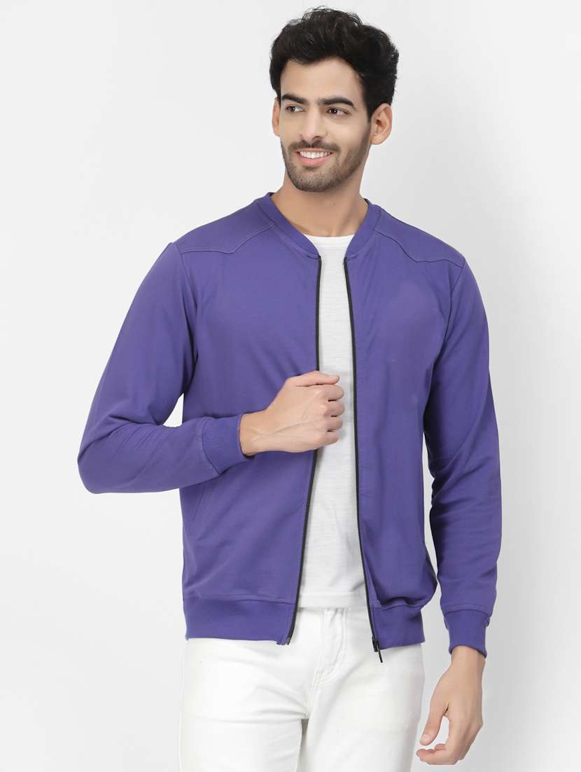 men solid long sleeve casual jacket