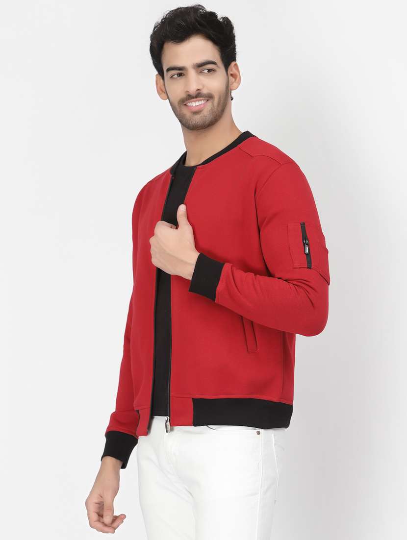 red cotton blend casual jacket - 20850979 -  Standard Image - 2