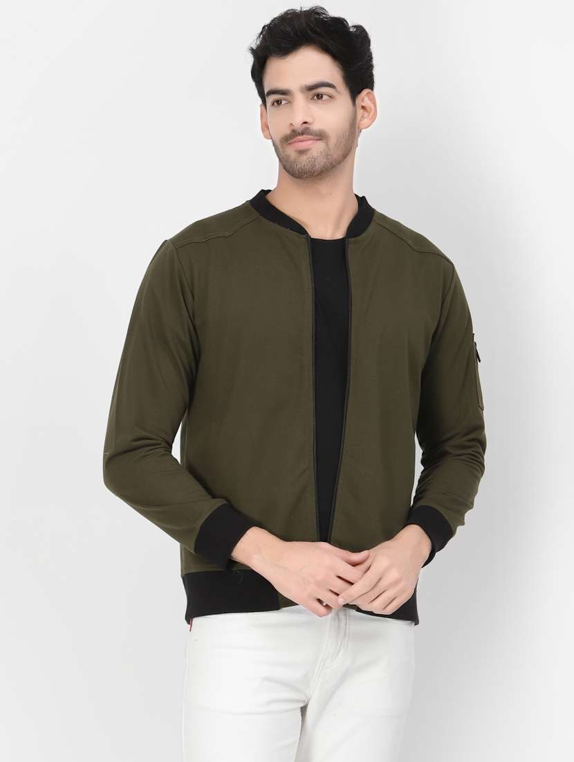 men color block long sleeve casual jacket