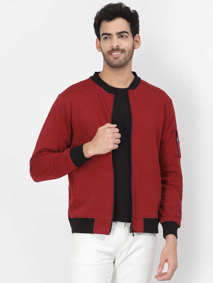 men color block long sleeve casual jacket