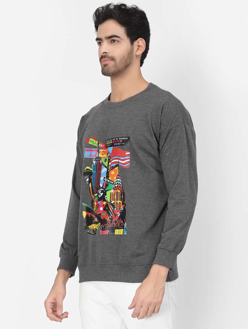grey cotton graphic print sweatshirt - 20851159 -  Standard Image - 2