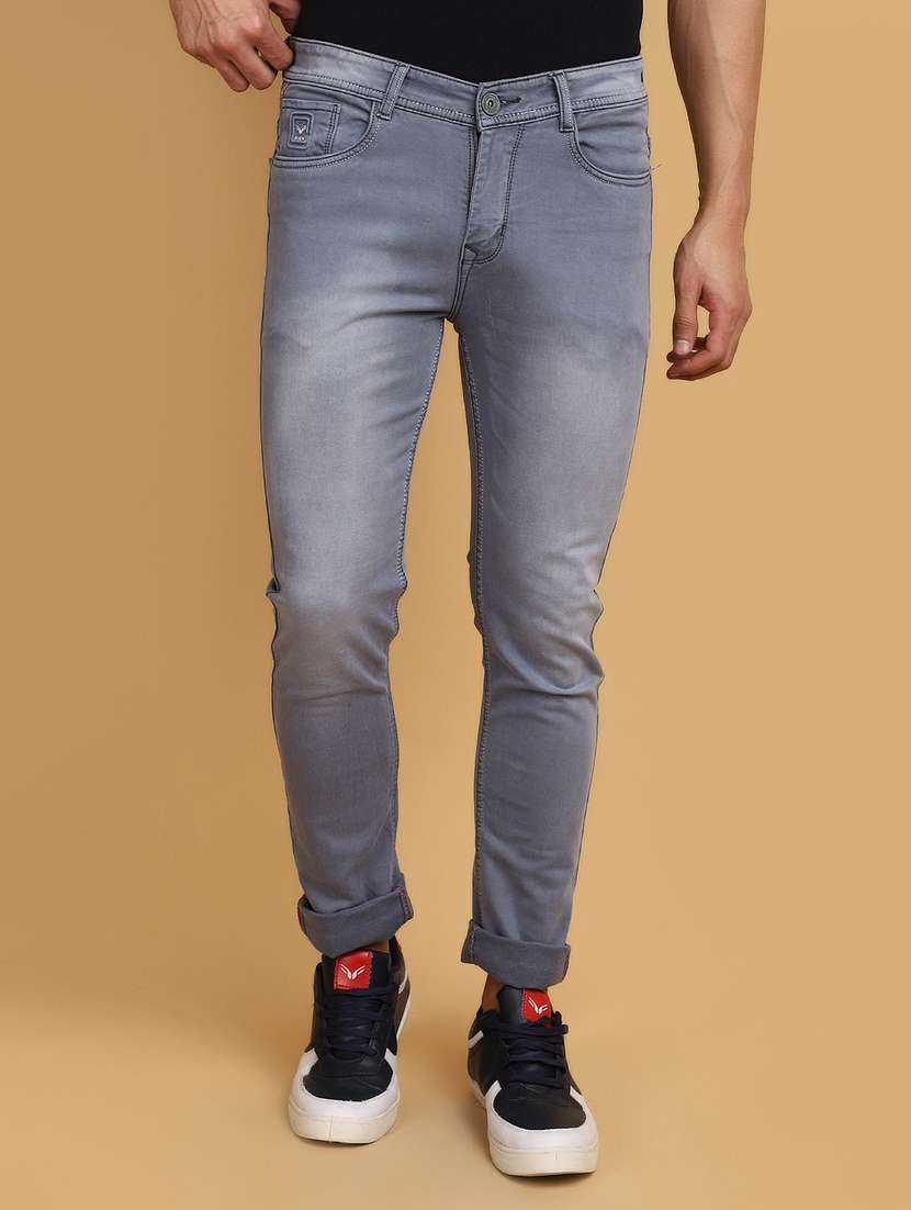 men mid rise washed denim jeans