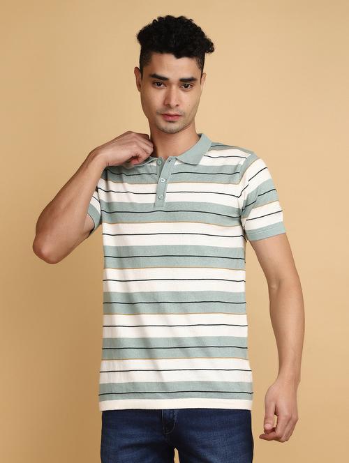 men polo neck striped t-shirt - 20852275 -  Standard Image - 0
