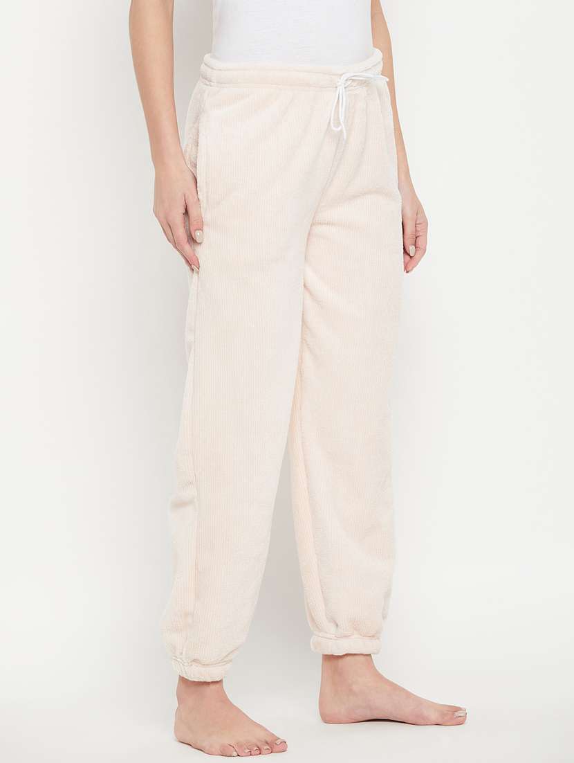 light pink fleece bottom wear - 20852346 - Standard Image - 2