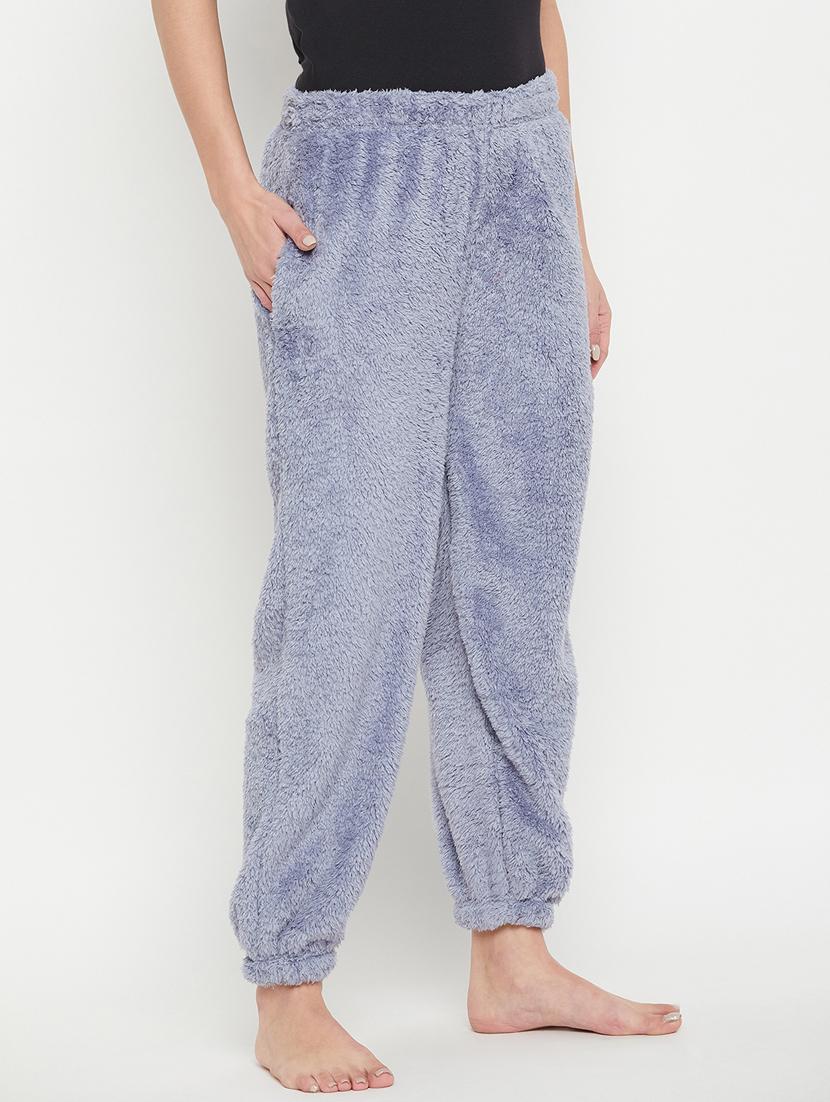 light blue fleece joggers bottom wear - 20852349 - Standard Image - 2