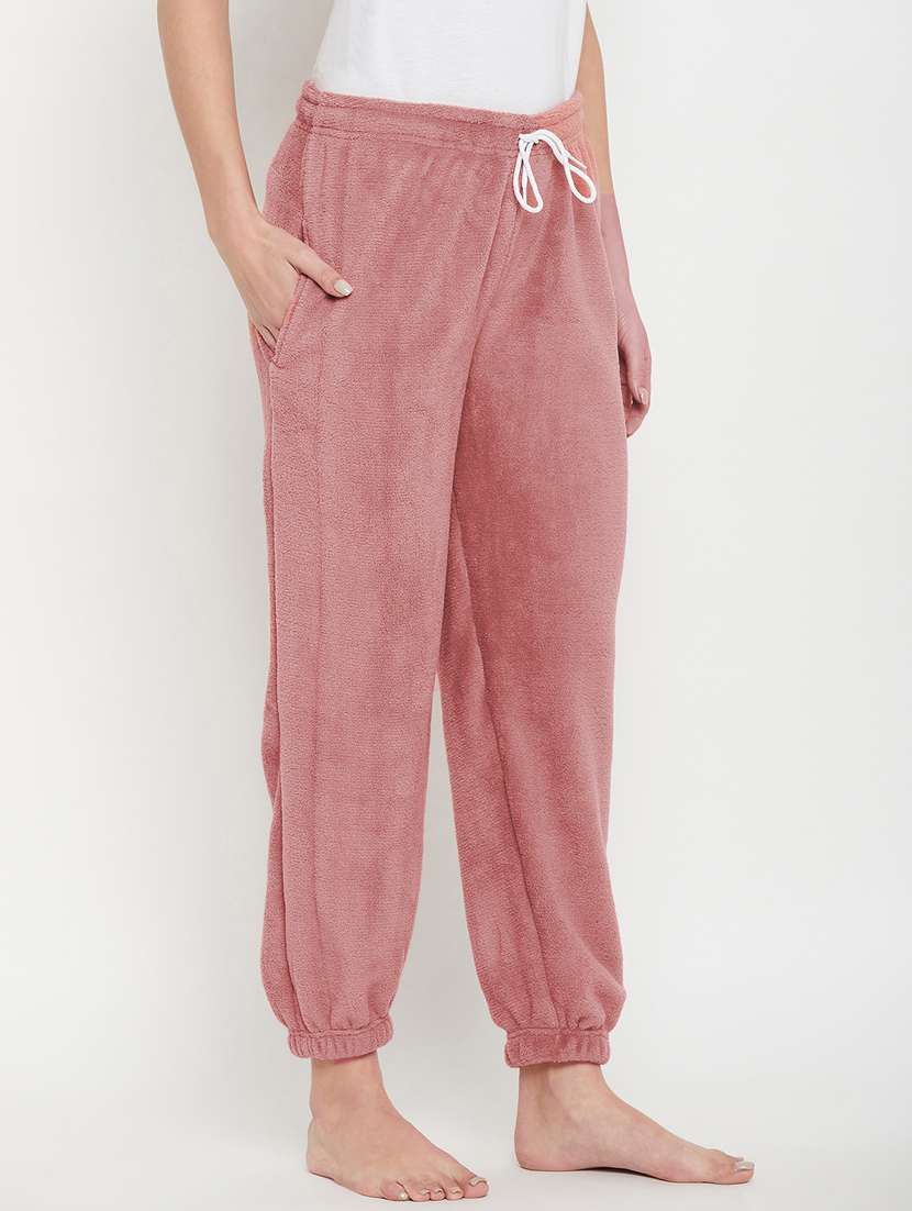mauve fleece bottom wear - 20852356 - Standard Image - 2