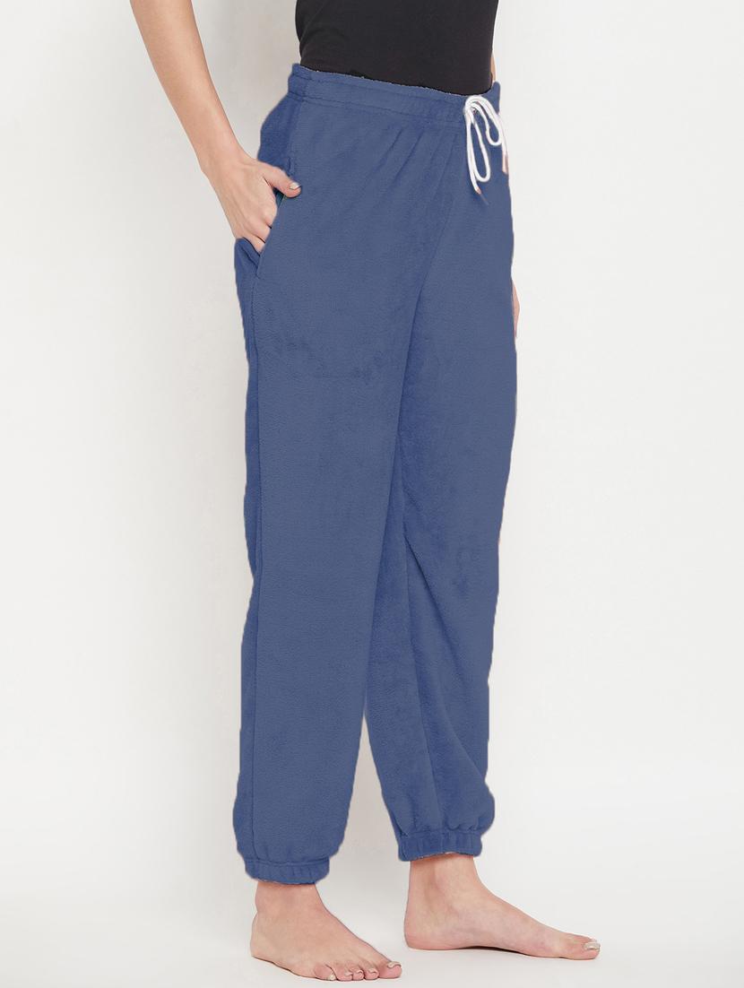 blue fleece joggers bottom wear - 20852358 - Standard Image - 2