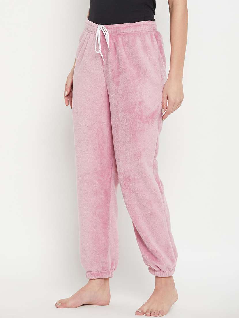 pink fleece joggers bottom wear - 20852362 -  Standard Image - 2