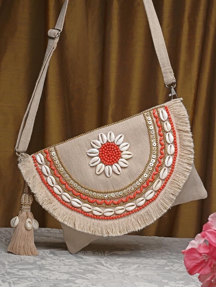 cream embellished sling bag - 20852385 - Zoom Image - 0