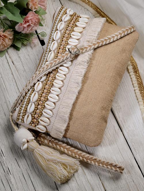 beige embellished sling bag - 20852386 -  Standard Image - 0
