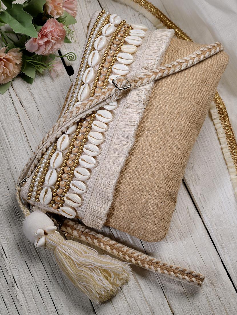 beige embellished sling bag - 20852386 -  Zoom Image - 0