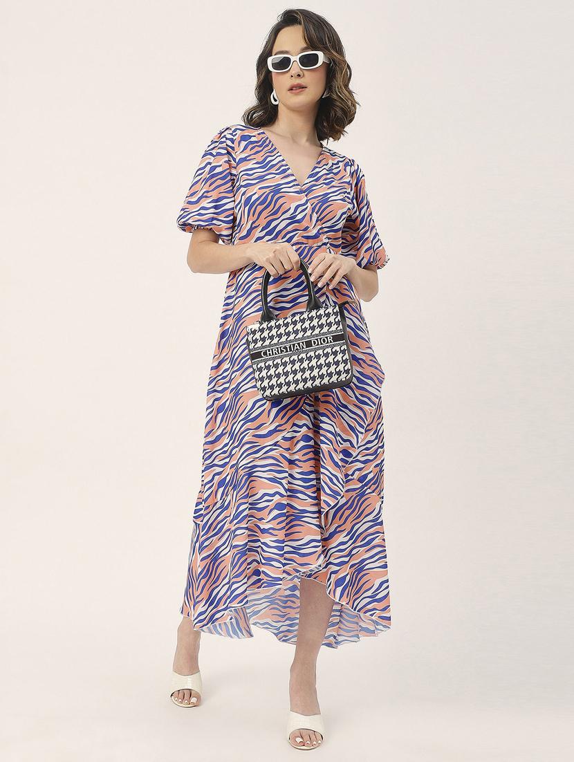 women multicolored printed fit & flare dress - 20852399 - Zoom Image - 0