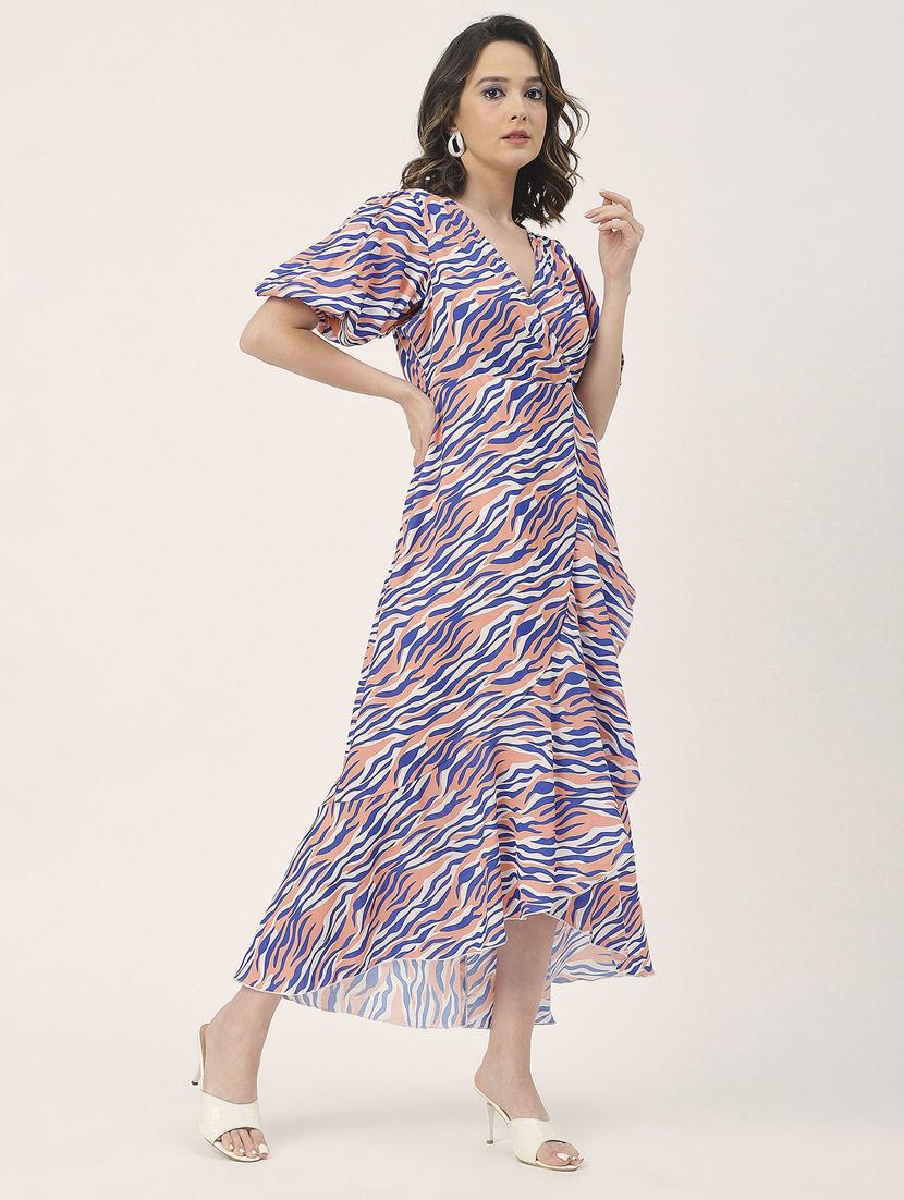 women multicolored printed fit & flare dress - 20852399 - Standard Image - 2