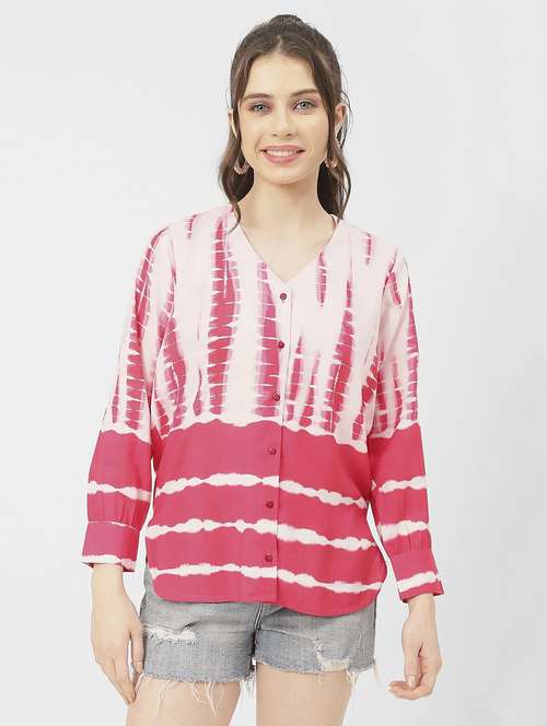 pink printed detailed regular shirt - 20852430 -  Standard Image - 0