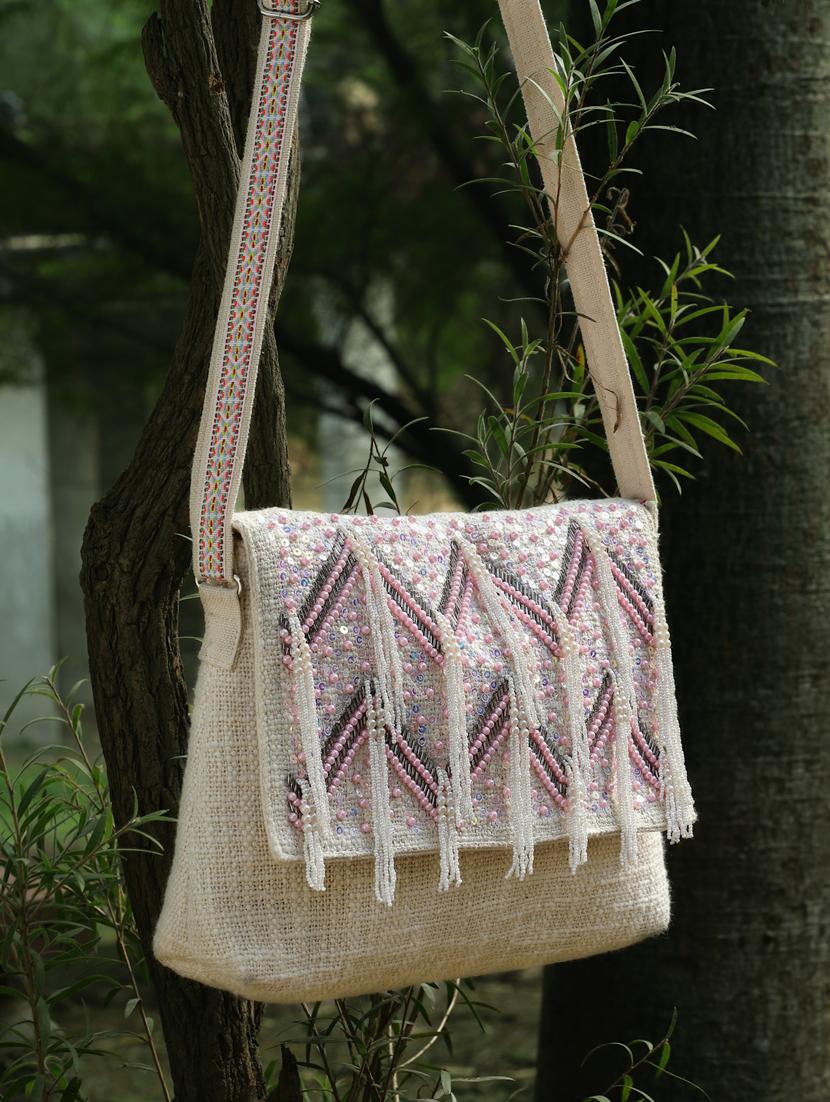 off white embellished sling bag - 20852462 - Zoom Image - 0