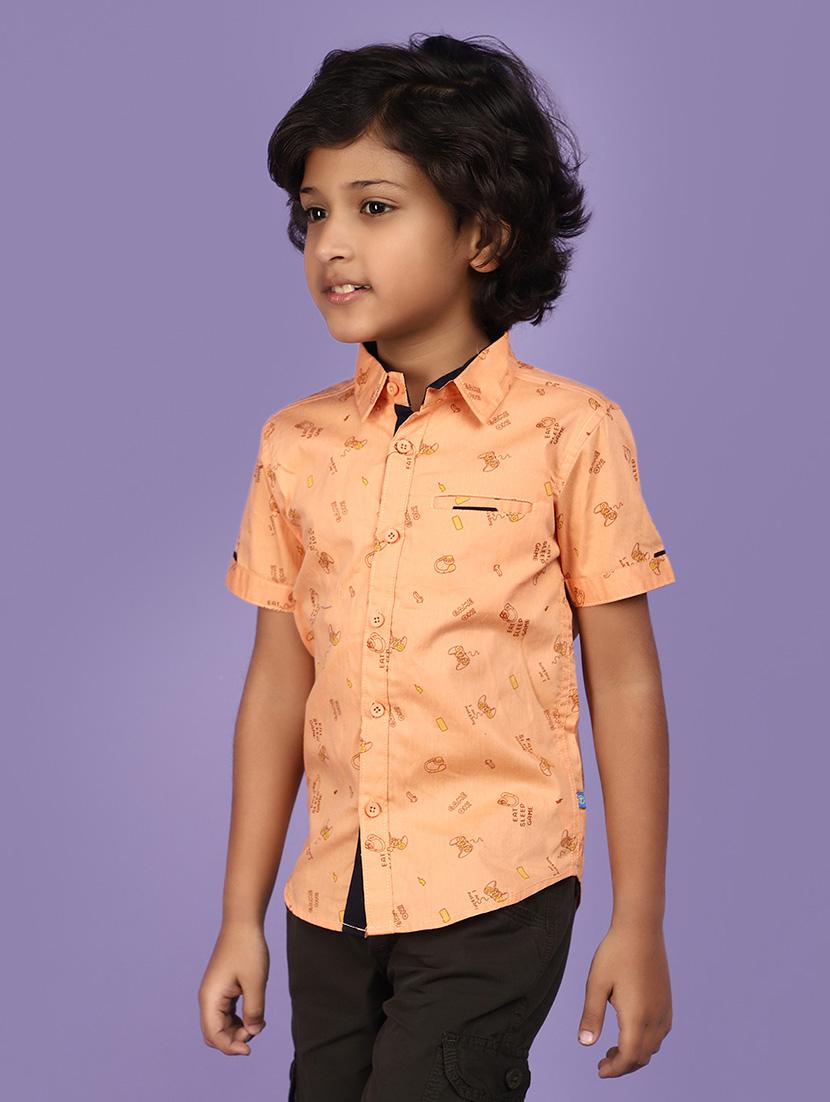 coral cotton printed shirt - 20852554 - Standard Image - 2