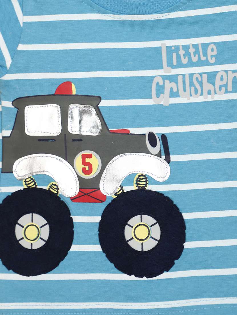 boys round neck graphic printed shorts set - 20852595 -  Standard Image - 2