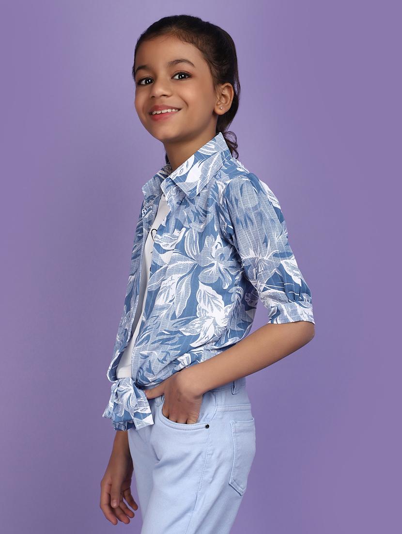 girls round neck printed top - 20852683 - Standard Image - 2