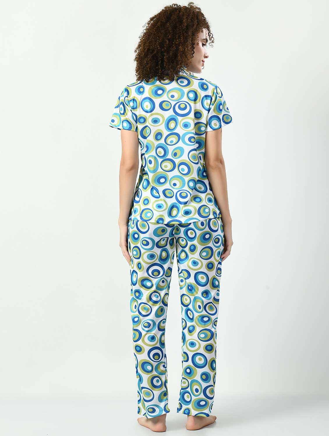 women printed pyjama nightwear set - 20852771 -  Standard Image - 2