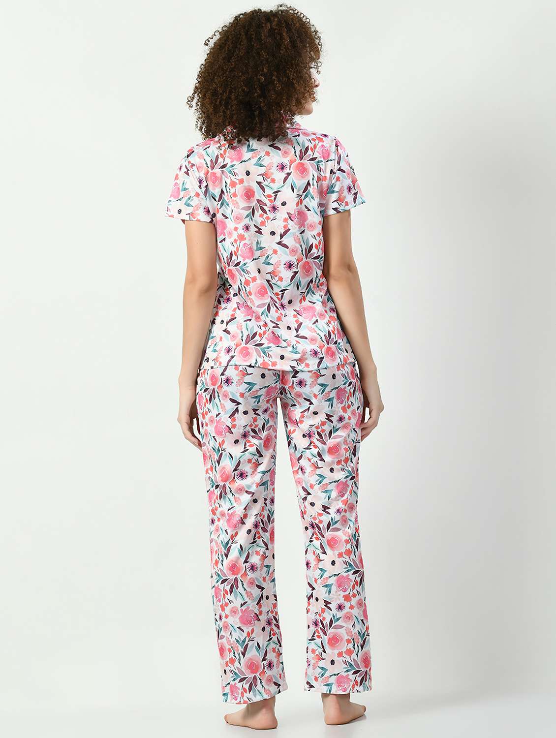 women floral printed pyjama nightwear set - 20852772 - Standard Image - 2