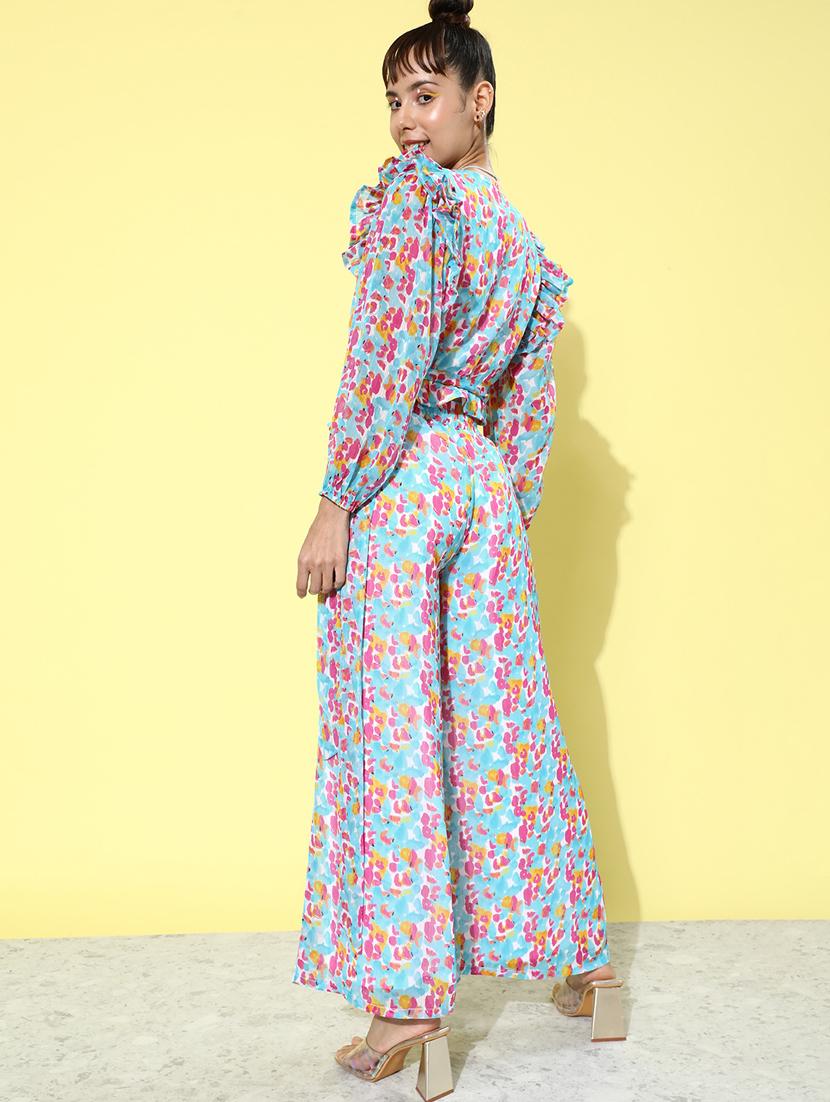 light blue printed top & palazzo coord set - 20852918 - Standard Image - 2