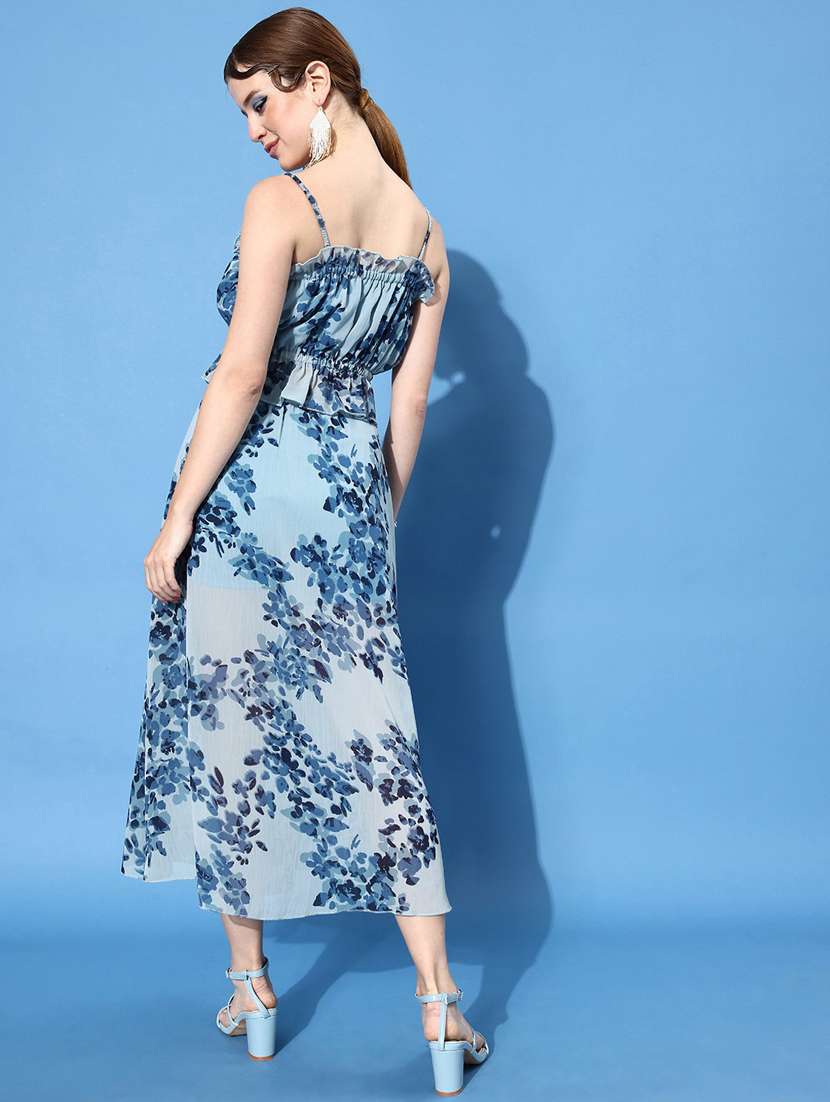 light blue floral printed top & skirt coord set - 20852931 - Standard Image - 2