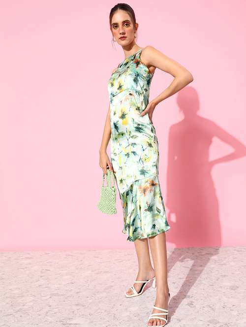 women green printed bodycon dress - 20853006 -  Standard Image - 0