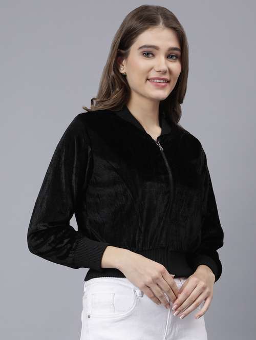 women blue solid summer jacket - 20853034 - Standard Image - 0