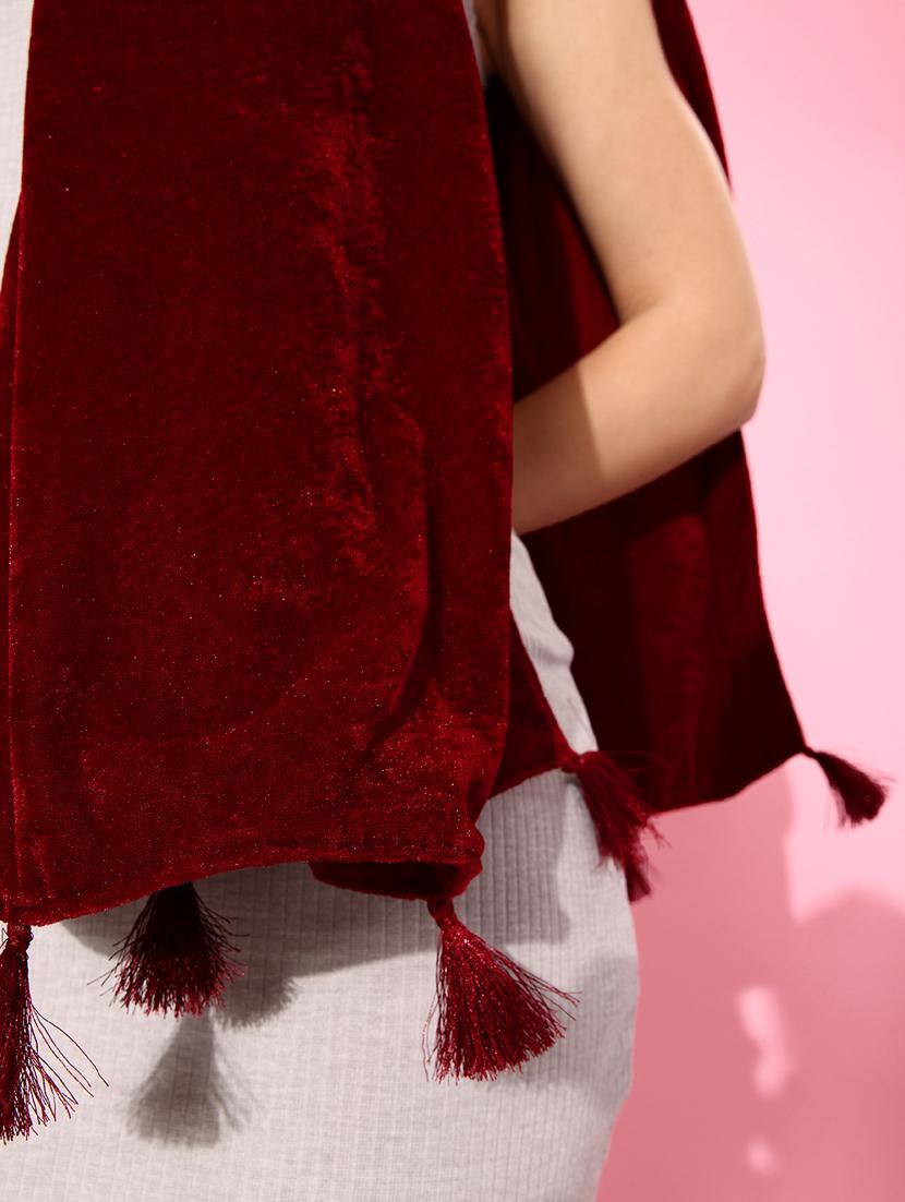 women solid fur muffler - 20853062 - Standard Image - 2