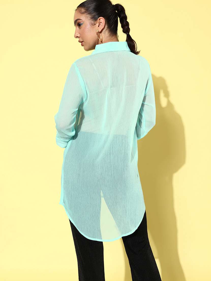 light blue chiffon long shirt - 20853092 -  Standard Image - 2