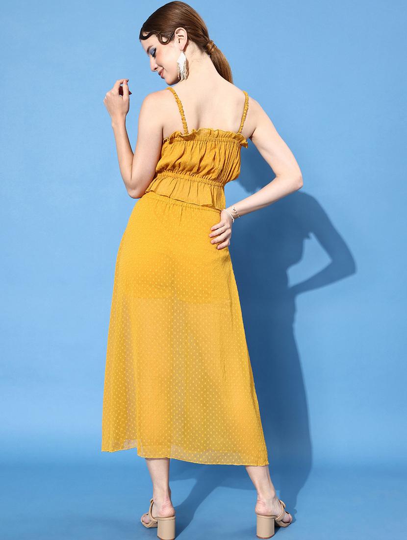 women mid-rise yellow self-designed a-line skirt - 20853137 - Standard Image - 2