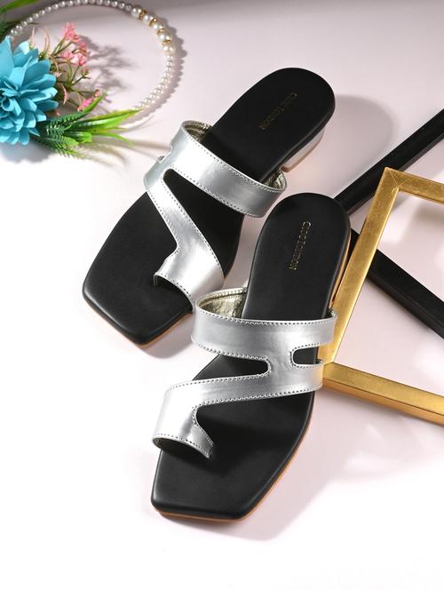 silver detailed slip on sandal - 20855440 - Standard Image - 0